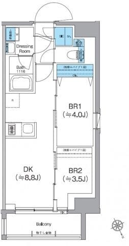 クレヴィアリグゼ日暮里根岸 0601 間取り図