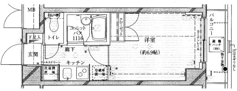 グランヴァン阿佐ヶ谷Ⅱ 405 間取り図