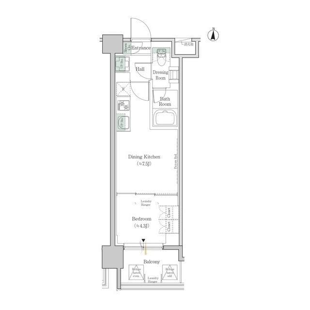 ワンルーフレジデンス錦糸町 203 間取り図