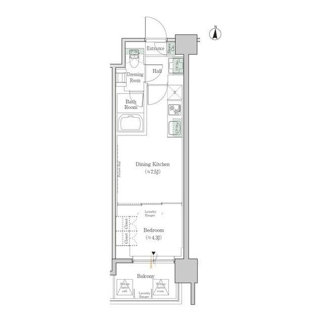 ワンルーフレジデンス錦糸町 702 間取り図
