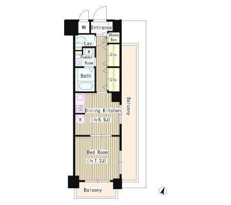 プリムベール新田 801 間取り図