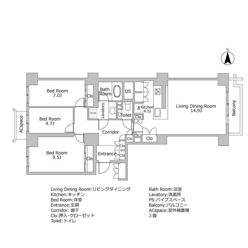 広尾ガーデンヒルズ・ウエストヒルI棟 403 間取り図