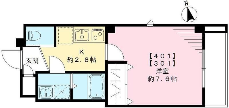 レジデンス横網 301 間取り図