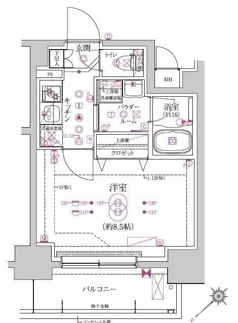 RELUXIA東向島 204 間取り図