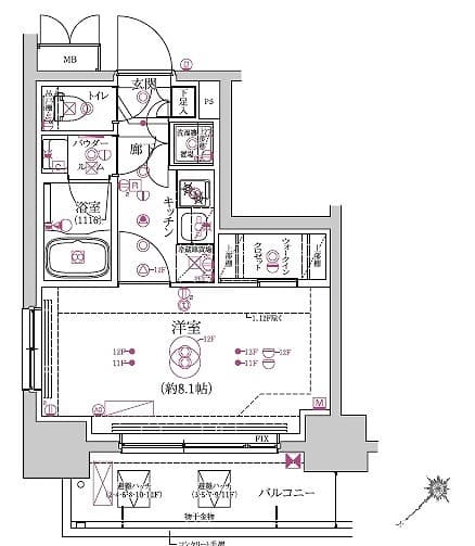 RELUXIA東向島 305 間取り図