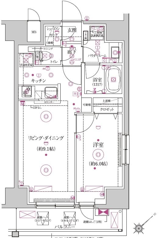 RELUXIA東向島 603 間取り図
