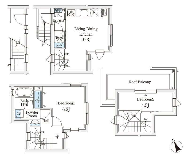 AGRATIO TERRACE 恵比寿(アグレシオ テラス 恵比寿) 206 間取り図