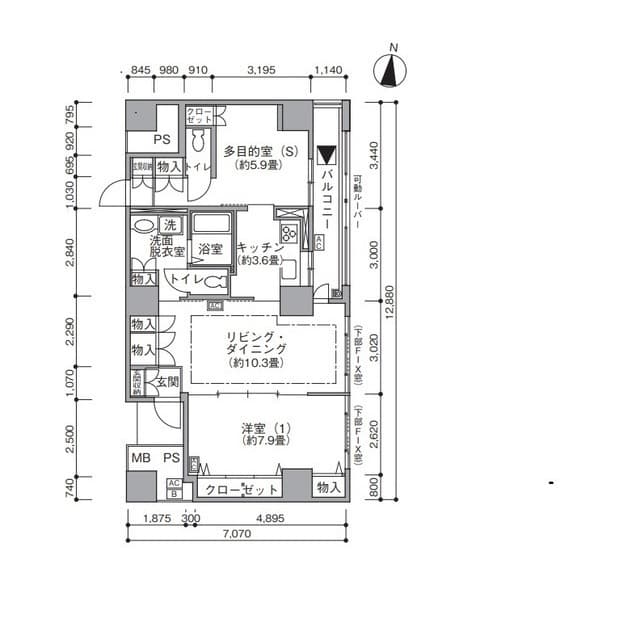 東雲キャナルコートCODAN20号棟 0707 間取り図