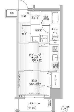 ワイズ柳橋 803 間取り図