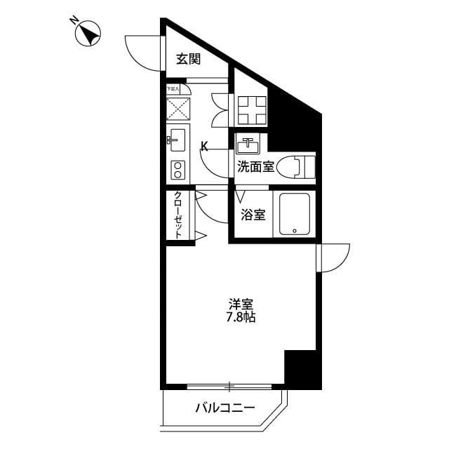 プレール・ドゥーク川崎平間 704 間取り図