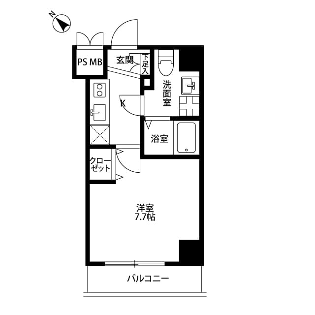 プレール・ドゥーク川崎平間 802 間取り図