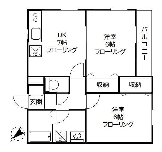 K・HouseⅠ 203 間取り図