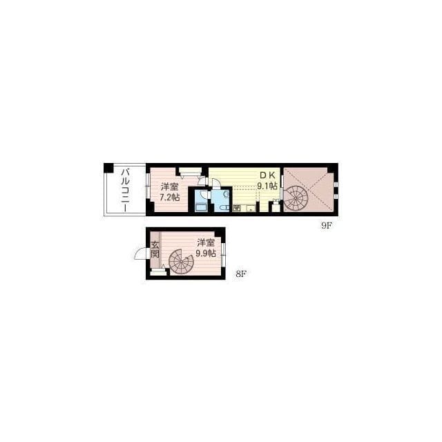 レジデンスシャルマン月島 0842 間取り図