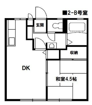 サンライフ山田 2-B 間取り図