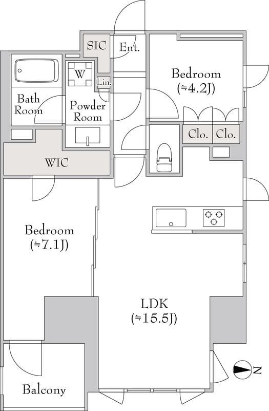 ルミーク錦糸町 1101 間取り図