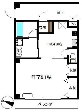 レ カトル セゾン 201 間取り図