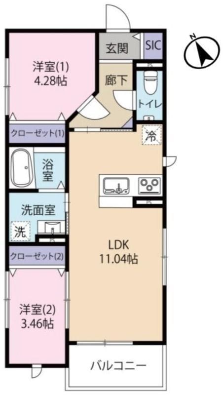 アーツ駒込 201 間取り図