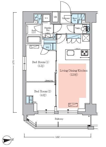 アーバネックス秋葉原EASTⅢ 1005 間取り図