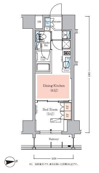 アーバネックス秋葉原EASTⅢ 602 間取り図