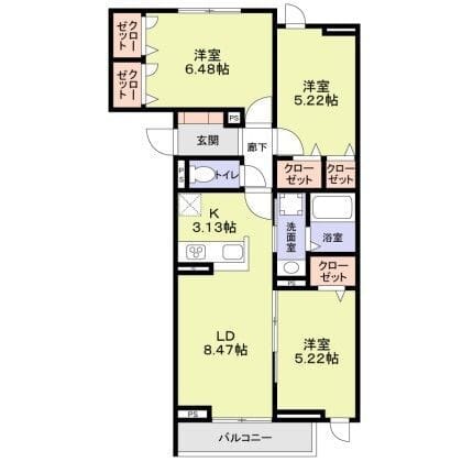 セレスティア西ヶ原 202 間取り図