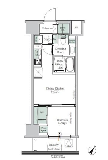 ONE ROOF RESIDENCE KIBA EAST 803