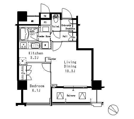 MFPR目黒タワー 407 間取り図