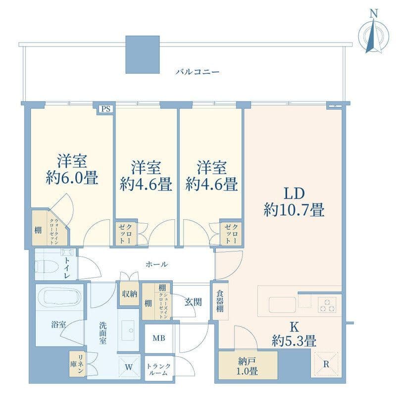 パークタワー晴海 2516 間取り図