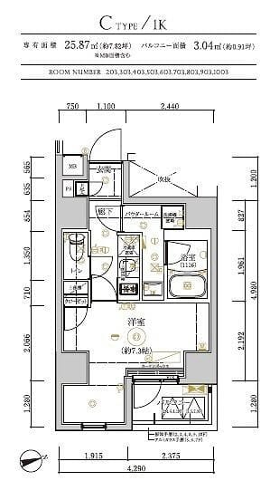 RELUXIA北千住 203 間取り図