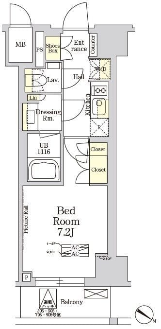 THE CLASS MINAMIAZABU 103 間取り図