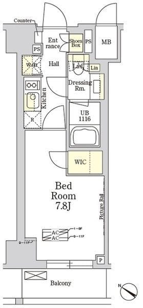 THE CLASS MINAMIAZABU 212 間取り図