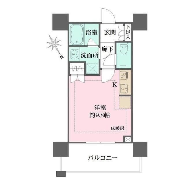 シティタワー新宿 1213 間取り図