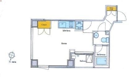 グラックス市ヶ谷一口坂 702 間取り図
