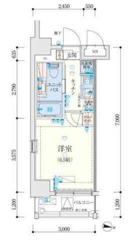 リヴシティ大島イースト 705 間取り図