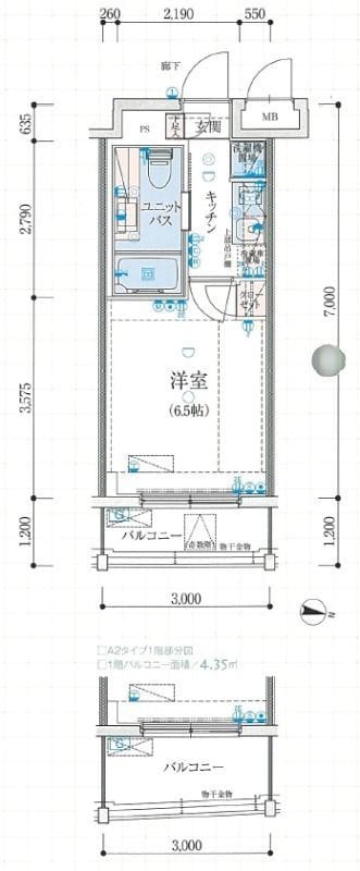 リヴシティ大島イースト 802 間取り図