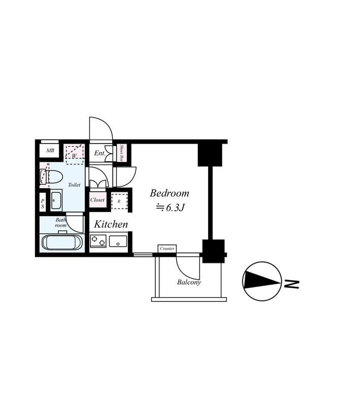 AXAS千鳥町アジールコートSta. 604 間取り図