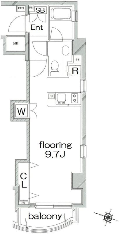 アクロス文京 0403 間取り図