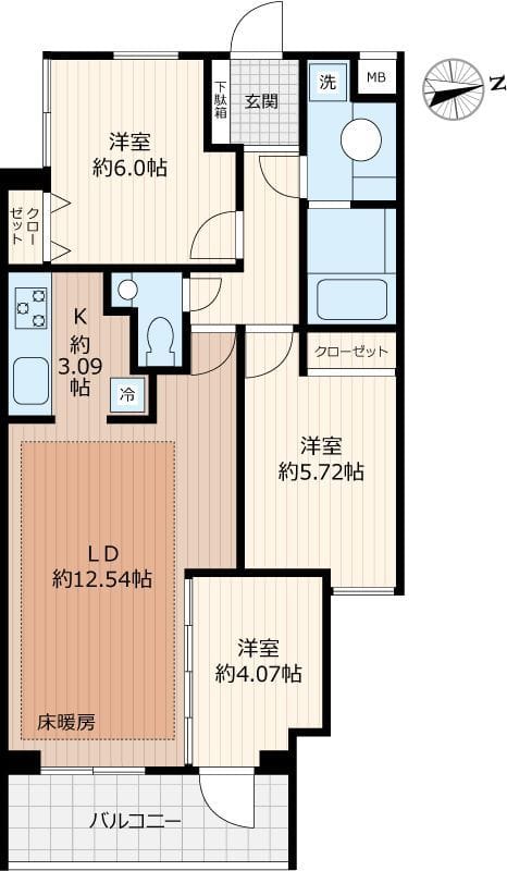 Beverly Homes 豊島園 104 間取り図