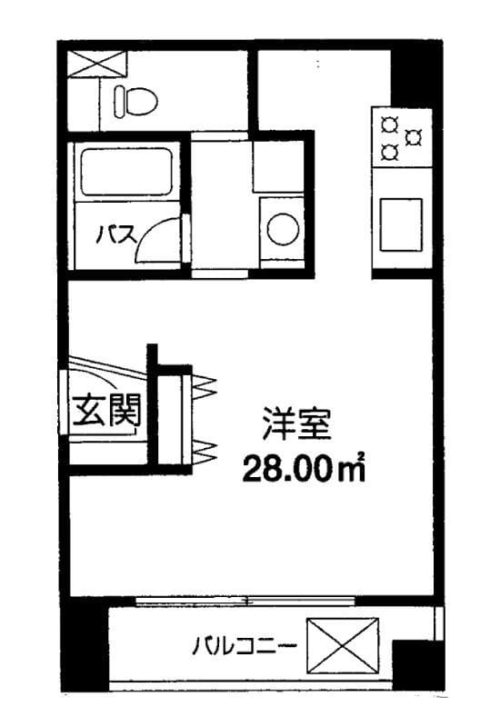 クレスト六本木Ⅱ 201 間取り図