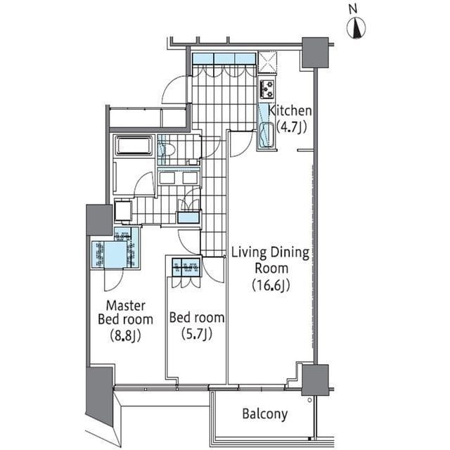 コンフォリア新宿イーストサイドタワー 1911 間取り図