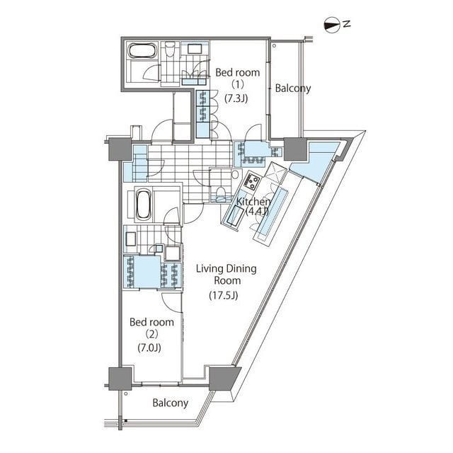 コンフォリア新宿イーストサイドタワー 2123 間取り図