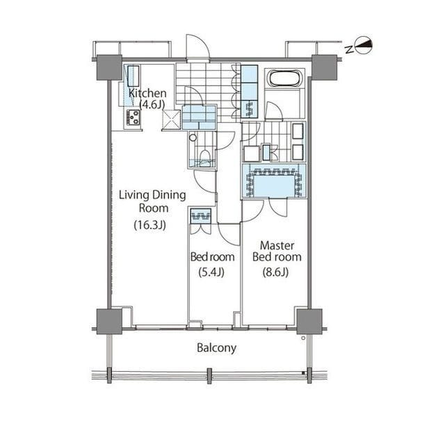 コンフォリア新宿イーストサイドタワー 2203 間取り図