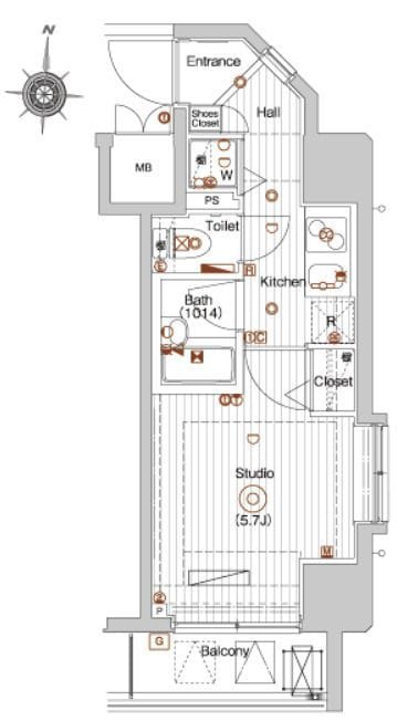 ガーラ・シティ深川森下 504 間取り図
