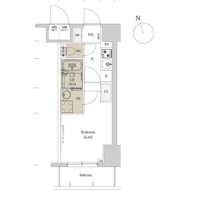 エスタート品川戸越Ⅱ 1303 間取り図
