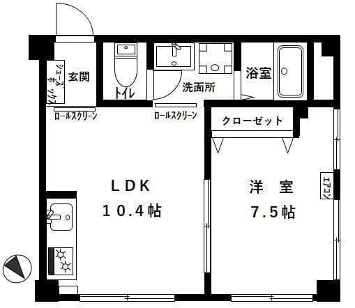 戸山コーポ 101 間取り図