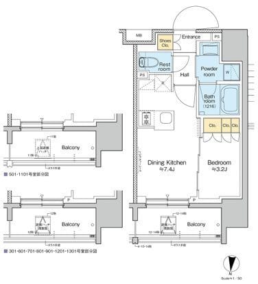 プラウドフラット亀戸ステーションプレイス 1001 間取り図
