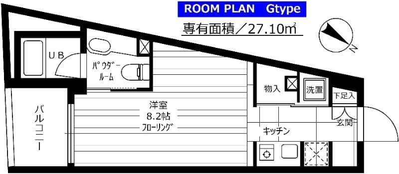 レックス多摩川レジデンス 507 間取り図