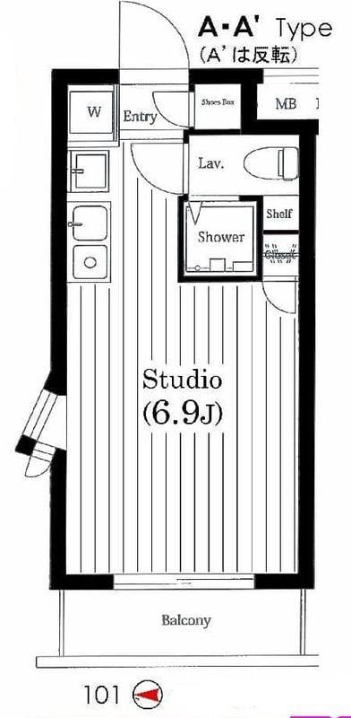 SOCIETY SHIN-NAKANO 202 間取り図