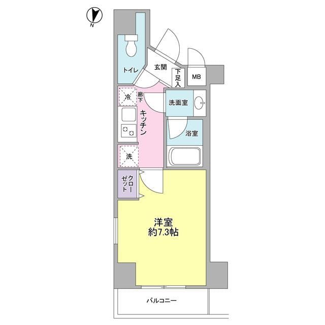 池之端加茂ビルC 0601 間取り図