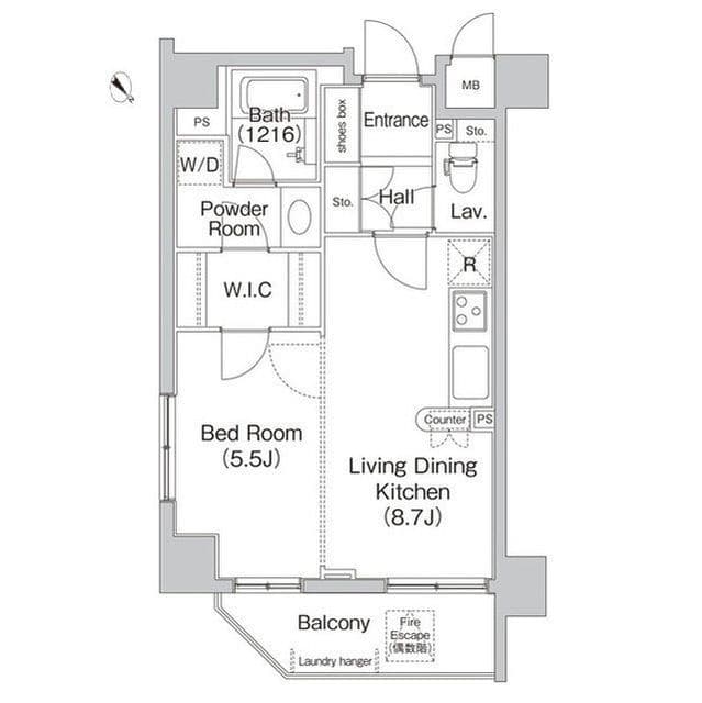 コンフォリア代々木上原 0803 間取り図