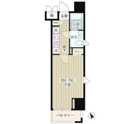 ラ・シャトン西早稲田 205 間取り図